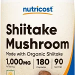 قارچ شیتاکه ارگانیک 1000 میلی گرم Nutricost Organic Shiitake Mushroom Capsules 1000mg, 90 Servings