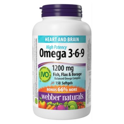 سافت ژل امگا Webber Naturals Triple Omega 3-6-9, 1200 mg وبر نچرالرز (150 عددی)