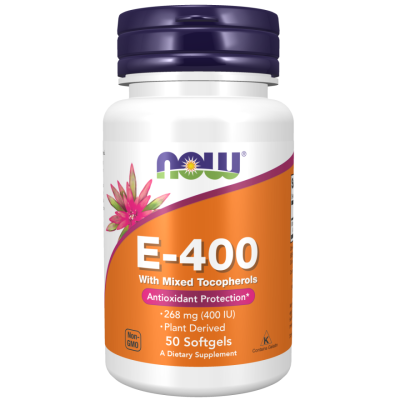سافت ژل  ویتامین E 400iu با توکوفرول های مخلوط NOW (50 عددی)