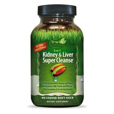 سافت ژل پاکسازی کبد و کلیه 2IN1 Kidney & Liver Super Cleanse Irwin Naturals ایروین نچرالز (60  عددی)