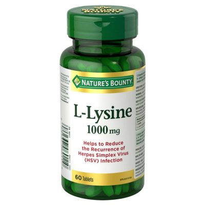 قرص ال-لیزین L-Lysine 1000mg نیچرز بونتی (60 عددی)