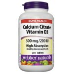 قرص کلسیم سیترات Webber Naturals Calcium Citrate With D3 وبر نچرالز (350 عددی)