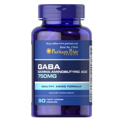 قرص گابا آمینو بوتیریک اسید GABA 750mg پوریتان پراید (90 عددی)