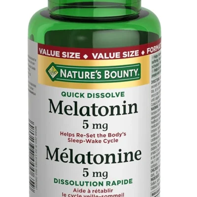 ملاتونین نیچربونتی. Nature's Bounty Melatonin 5 Mg به تنظیم مجدد چرخه خواب و بیداری بدن کمک می کند، اندازه ارزش 200 قرص