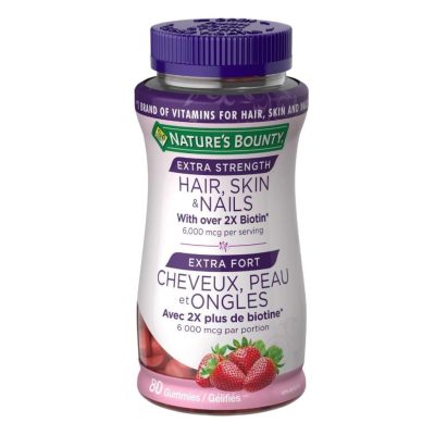 پاستیل پوست مو ناخن Extra Strength نیچرز بونتی (80 عددی)