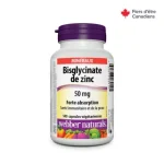 کپسول زینک Webber Naturals Zinc Bisglycinate 50 mg High Absorption 50mg وبر نچرالز (140 عددی) - Image 17