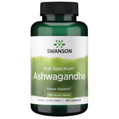 کپسول عصاره آشواگاندا Swanson Full Spectrum Ashwagandha 450mg سوانسون (100 عددی)