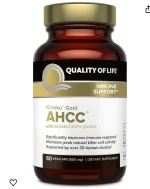 Kinoko Gold AHCC Premium – 500 میلی گرم AHCC تبخال و زگیل تناسلی در هر کپسول – از سلامت ایمنی، عملکرد کبد، حفظ فعالیت سلول های کشنده طبیعی و افزایش تولید سیتوکین – 60 کپسول گیاهی