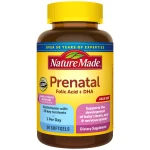 Nature Made Prenatal با اسید فولیک + DHA، مکمل ویتامین و مواد معدنی دوران بارداری برای حمایت از تغذیه روزانه، 90 ژل نرم، 90 روزه