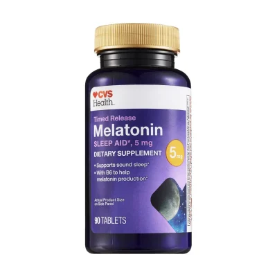 ملاتونين CVS Health آمریکا 5mg درمان طبیعی بی خوابی و تنظیم چرخه خواب Timed Release