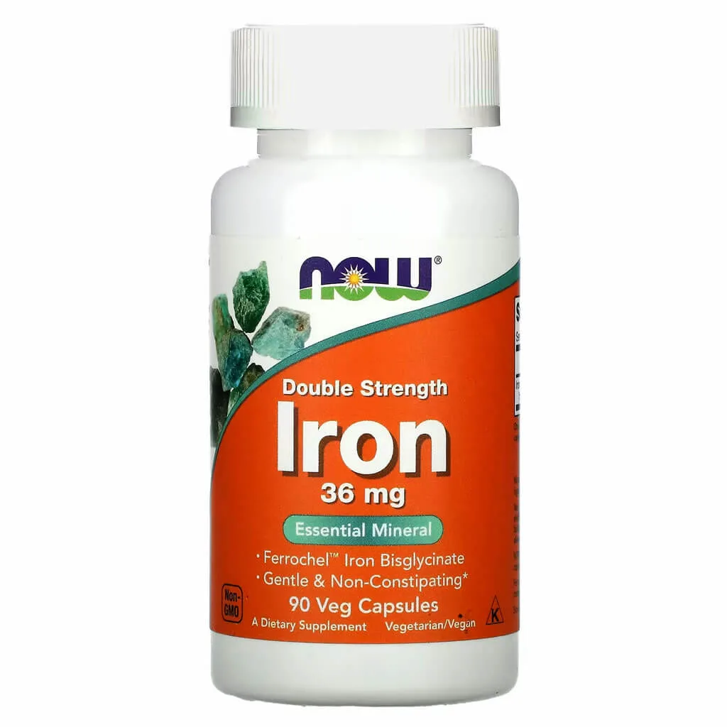 مکمل آهن 36mg نو NOW درمان کم خونی 90عدد وگان_68b426a5c49ec.webp