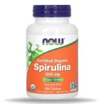 مکمل اسپیرولینا NOW دوز 500mg سوپر فود حرفه ای