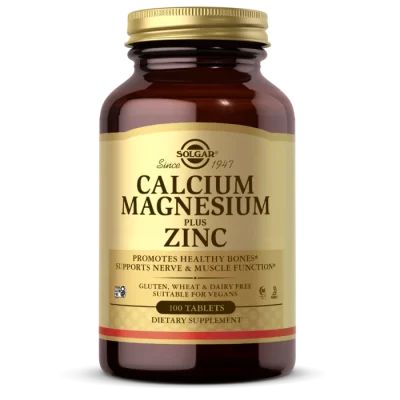 مکمل کلسیم منیزیم زینک سولگار 100عدد SOLGAR Calcium Magnesium Plus Zinc
