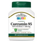 کپسول گیاهی زردچوبه 21Century Turmeric Curcumin 500mg (45 عددی)