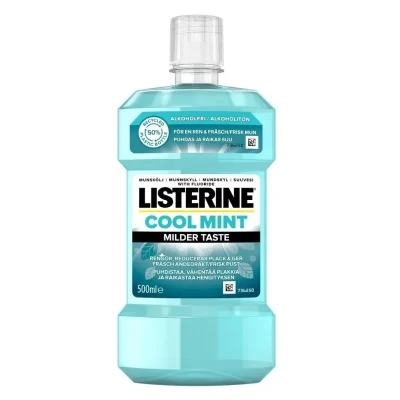 دهانشویه لیسترین ضد عفونی کننده خنک نعنایی 500میل Listerine cool mint