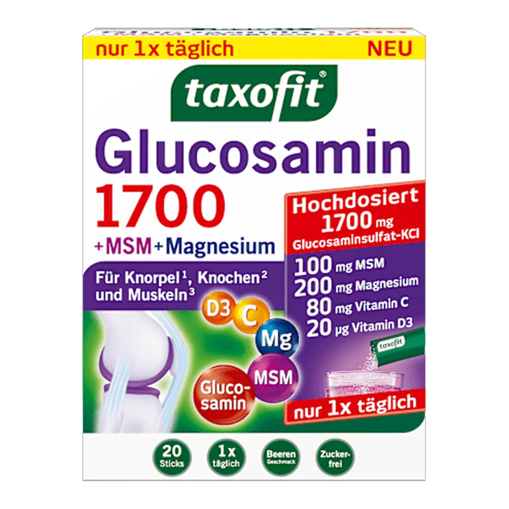 گلوکوزامین 1700 تاکسوفیت +MSM منیزیم D3 ساشه 20تایی_6904937053c61.webp گلوکوزامین 1700 تاکسوفیت +MSM منیزیم D3 ساشه 20تایی - Image 1