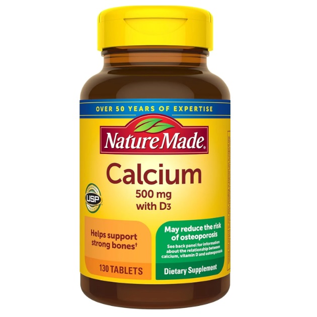 قرص کلسیم NatureMade Calcium 500mg + D3 نیچرمید (130 عددی)_692db1df28d8f.jpeg