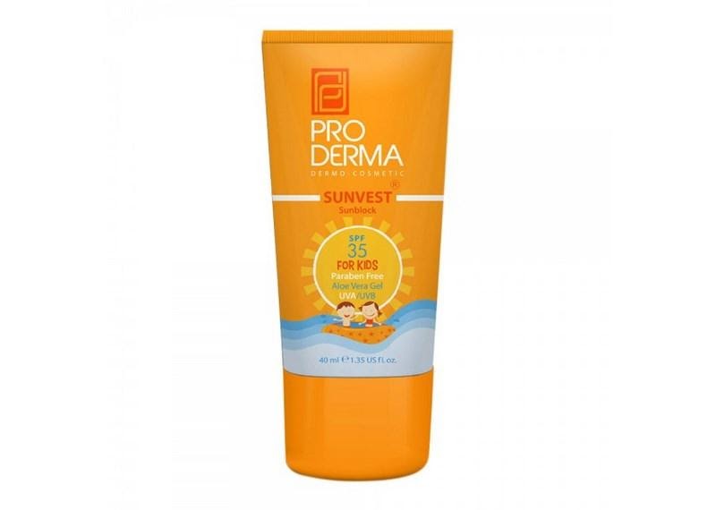 ضد آفتاب مخصوص کودکان فاقد جاذبههای شیمیایی SPF35 پرودرما