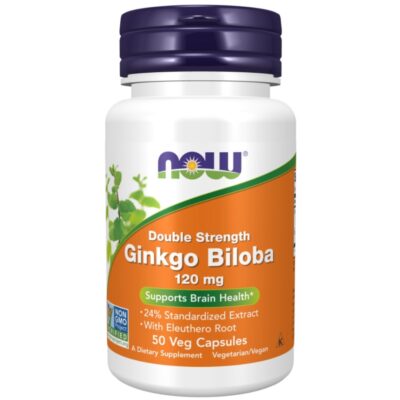 کپسول افزایش تمرکز جینکوبیلوبا NOW Foods Double Strength Ginkgo Biloba 120mg (50 عددی)