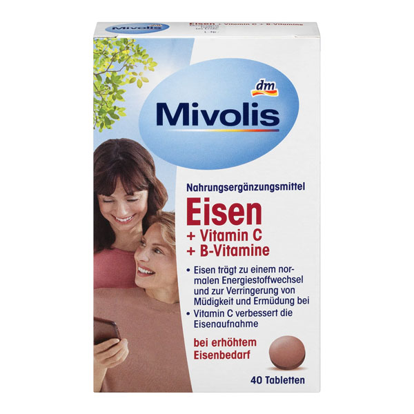 قرص آهن میوولیس Mivolis Iron + Vitamin C + B6 + B12 (40 عددی)_699718e2053c3.jpeg قرص آهن میوولیس Mivolis Iron + Vitamin C + B6 + B12 (40 عددی) - Image 1