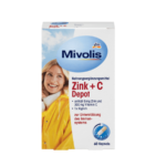 قرص زینک همراه با ویتامین C میوولیس Mivolis Zinc 5mg + C 300mg Depot (60 عددی)
