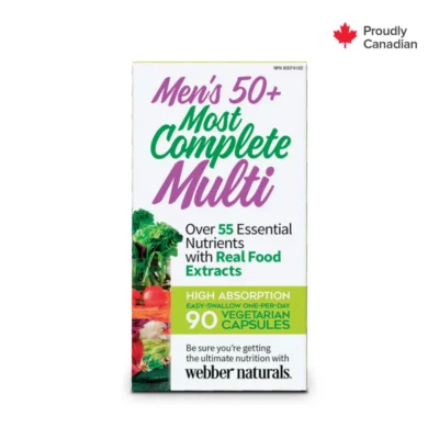 کپسول گیاهی مولتی ویتامین مردانه بالای 50 سال Webber Naturals Men’s +50  Multi Vitamin وبر نچرالز (90 عددی)