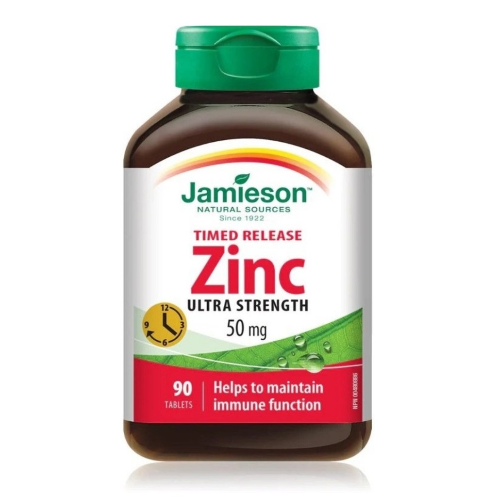 قرص زینک گلوکونات Jamieson Timed Released Zinc Gluconate 50mg جیمیسون (90 عددی)_69b1a854a00f7.jpeg قرص زینک گلوکونات Jamieson Timed Released Zinc Gluconate 50mg جیمیسون (90 عددی) - Image 1
