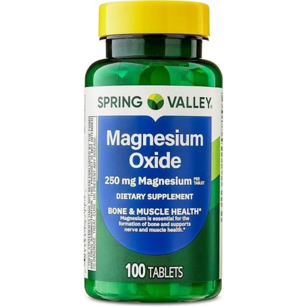 قرص منیزیم اکساید Spring Valley Magnesium 250mg اسپرینگ ولی (100 عددی)_6a0c6ac416cb3.jpeg قرص منیزیم اکساید Spring Valley Magnesium 250mg اسپرینگ ولی (100 عددی) - Image 1