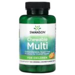 قرص جویدنی طعم دار مولتی ویتامین کودک Swanson Chewable Multi Vitamin For Children سوانسون (120 عددی)