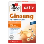 قرص جینسینگ داپل هرز اکتیو Doppel Herz Aktiv Ginseng 500mg (30 عددی)