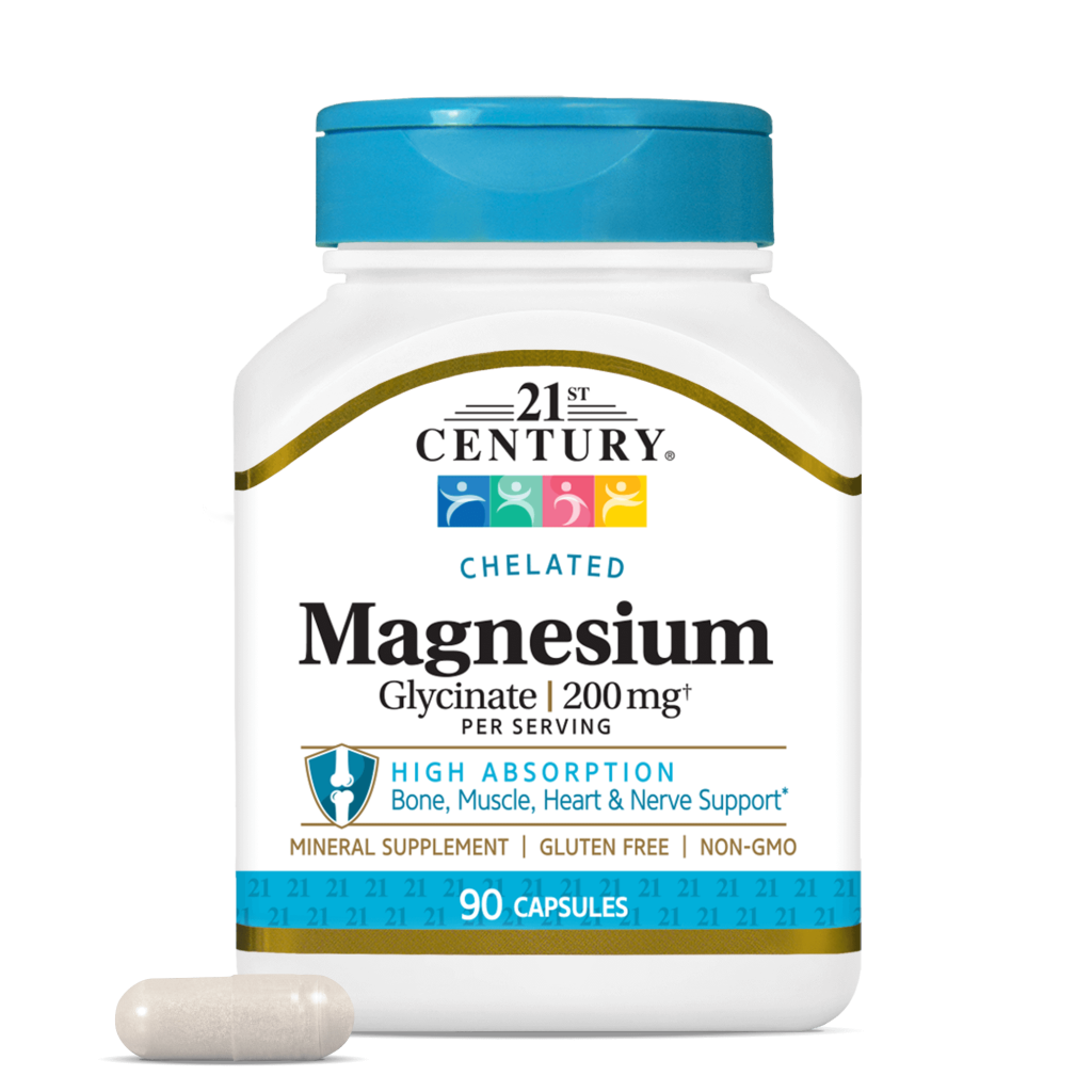 قرص منیزیم گلیسینات 21Century Magnesium Glycinate قرن 21 (90 عددی)_6a4101a265951.png قرص منیزیم گلیسینات 21Century Magnesium Glycinate قرن 21 (90 عددی) - Image 1