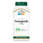 کپسول عصاره شنبلیله کاهش قند دیابت نوع 2 21Century Fenugreek Seed 610mg قرن 21 (100 عددی)