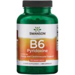 کپسول ویتامین پیریدوکسین Swanson Pyridoxine B6 100mg سوانسون (250 عددی)