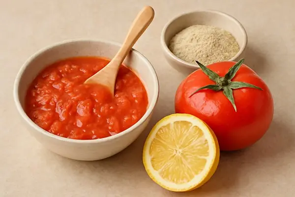 ماسک گوجه‌فرنگی و لیمو