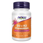 قرص جویدنی ویتامین دی3 کا2 ناو فودز NOW Foods D3 + K2 Chewable Tablets (90 عددی)