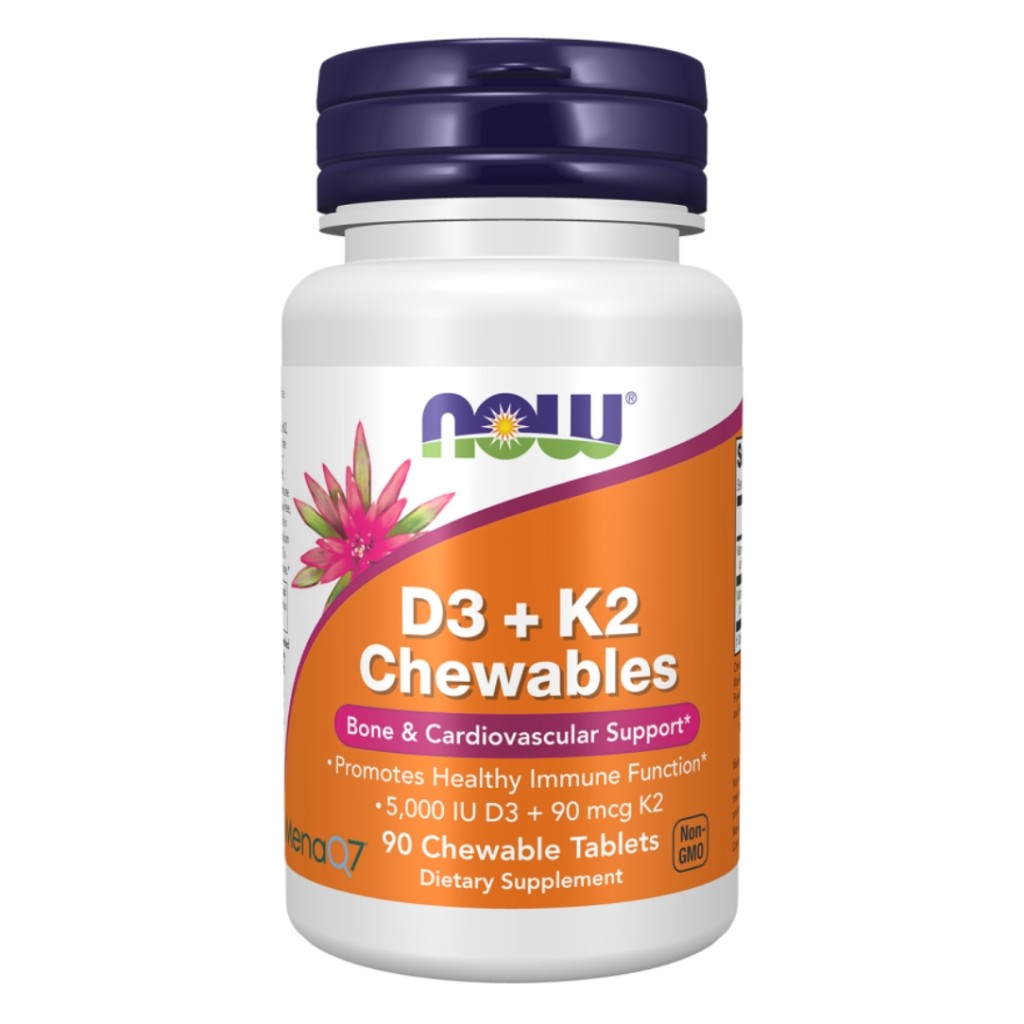 قرص جویدنی ویتامین دی3 کا2 ناو فودز NOW Foods D3 + K2 Chewable Tablets (90 عددی)_6a7da5aa52421.jpeg قرص جویدنی ویتامین دی3 کا2 ناو فودز NOW Foods D3 + K2 Chewable Tablets (90 عددی) - تصویر 1