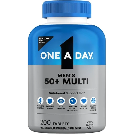 قرص مولتی ویتامین آقایان بالای 50 سال بایر Bayer One A Day Men +50 Multi vitamin (200 عددی)_6a82ec47d9a8d.webp قرص مولتی ویتامین آقایان بالای 50 سال بایر Bayer One A Day Men +50 Multi vitamin (200 عددی) - Image 1