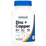 کپسول زینک + مس ناتریکاست Nutricost Zinc + Copper (120 عددی)