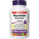 کپسول منیزیم بیس گلیسینات وبر نچرالز Webber Naturals Magnesium Bisglycinate 200mg (60 عددی)
