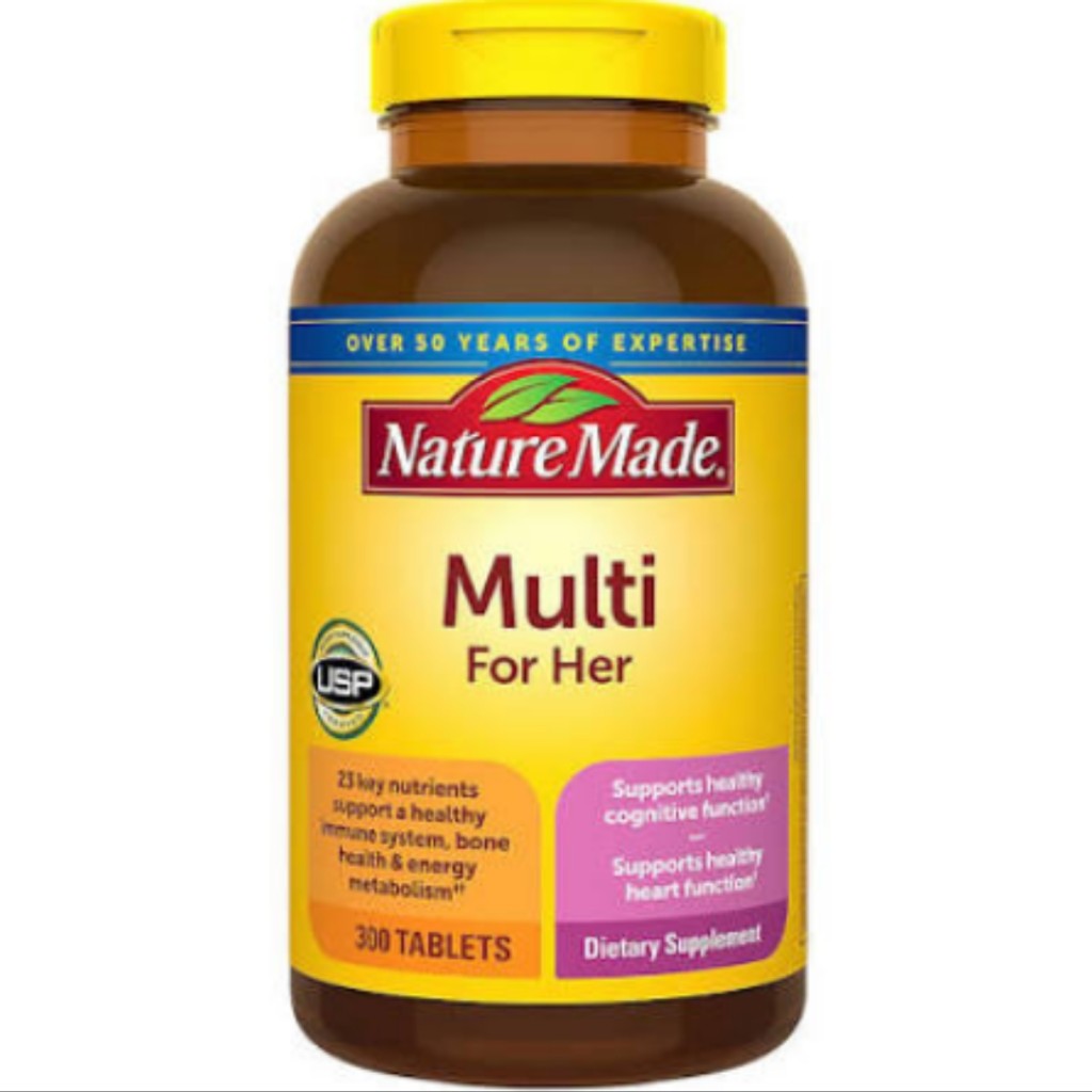 قرص مولتی ویتامین بانوان نیچرمید Nature Made Multivitamin For Her (300 عددی)_6ac233aab8ba2.jpeg قرص مولتی ویتامین بانوان نیچرمید Nature Made Multivitamin For Her (300 عددی) - تصویر 1